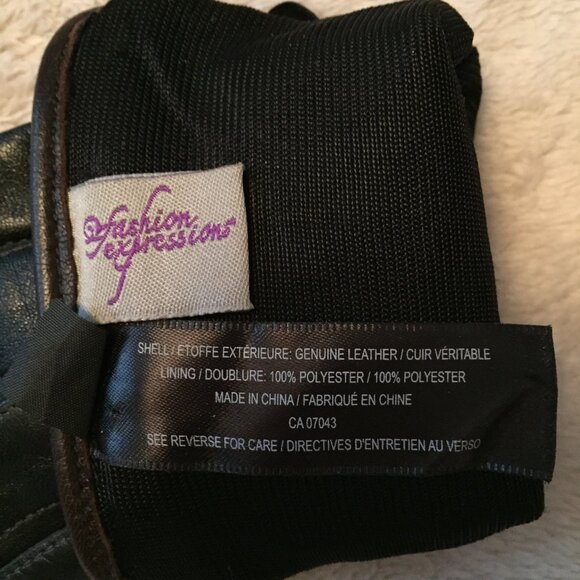 Black leather gloves sz S - Picture 10 of 11